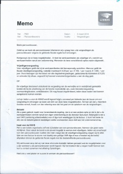 Memo KNHS Vergoedingen