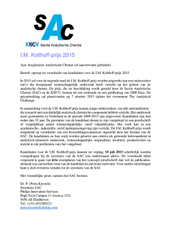 I.M. Kolthoff-prijs 2015 - SAC