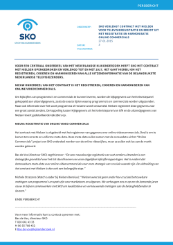 Persbericht SKO contracteert Nielsen voor