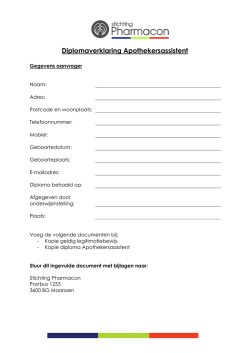 Diplomaverklaring Apothekersassistent