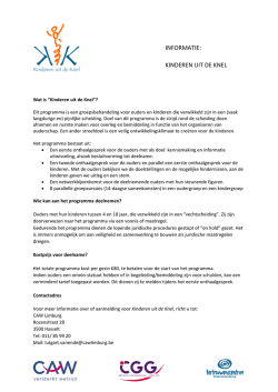 INFORMATIE: KINDEREN UIT DE KNEL