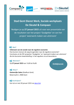 Stad Gent Dienst Werk, Sociale werkplaats De Sleutel - Zee