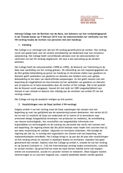 Inbreng van het College aan de Tweede Kamer