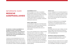 INFORMATIE OVER MEDISCHE AANSPRAKELIjKHEID