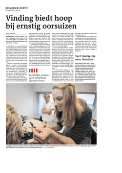 Vinding biedt hoop bij ernstig oorsuizen