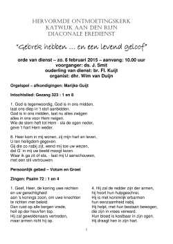 Liturgie - Hervormd Katwijk a/d Rijn