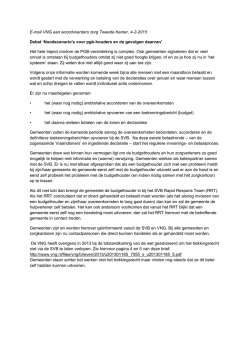 E-mail VNG aan woordvoerders zorg Tweede Kamer, 4-2