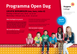 Programma Open Dag lOcatie BeRGMOleN