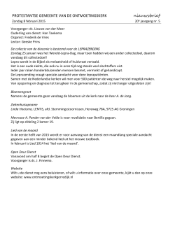 08-02-2015: nieuwsbrief - Ontmoetingskerk Gorredijk