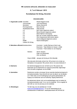 Informatie bulletin NK junioren Deventer