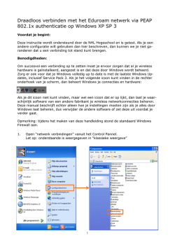 Draadloos verbinden met het Eduroam netwerk via PEAP 802.1x