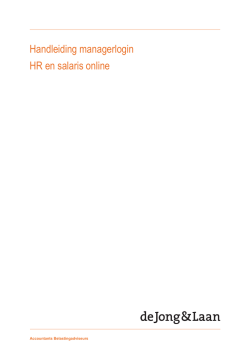 Handleiding managerlogin HR en salaris online