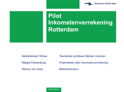 Gemeente Rotterdam: presentatie Inkomstenverrekening