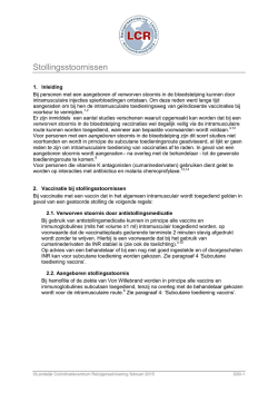 Vaccinatie protocol stollingsstoornissen