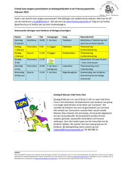 E-brief `De jonge Franciscusparochie` 2015