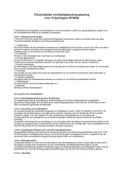 Clausuleblad Rechtsbijstandverzekering voor Vrijwilligers RVW09[1].