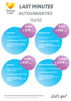 Italië - Thomas Cook/Pegase Agent