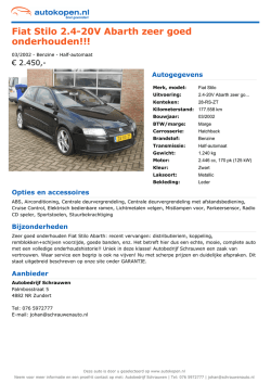 Fiat Stilo 2.4-20V Abarth zeer goed onderhouden!!!