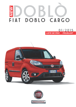 Prices list new Doblò Cargo - Fiat Group Automobiles Press