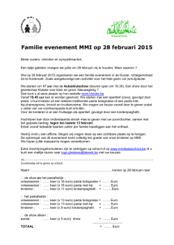 Familie evenement MMI op 28 februari 2015