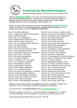 Huldiging en bonnenverkoop Fondclub de Marathonvliegers HI