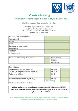 hier het formulier - Hemelvaart Fiets4daagse Delden