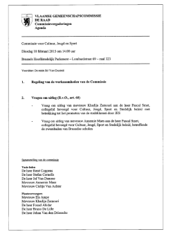 Agenda - De Raad van de Vlaamse Gemeenschapscommissie