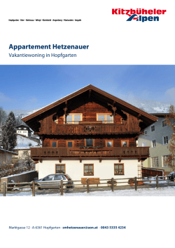 Appartement Hetzenauer in Hopfgarten