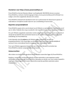 Disclaimer voor https://www.powerweb4you.nl Beperkte