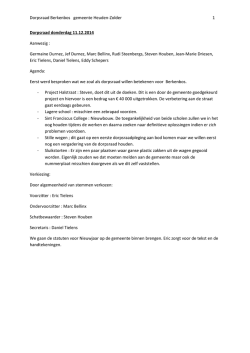 Dorpsraad donderdag 11 12 14