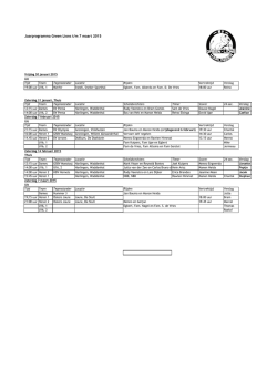 Jaarprogramma Green Lions t/m 7 maart 2015