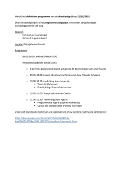 Hierbij het definitieve programma van de directiedag clb op 12/02