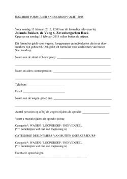 inschrijfform. Grote Optocht