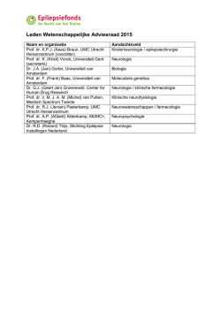 Leden Wetenschappelijke Adviesraad 2015