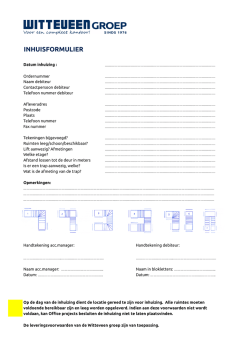INHUISFORMULIER - Witteveen Groep