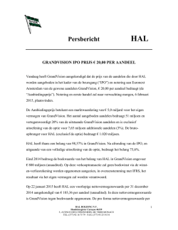 GrandVision IPO prijs &euro; 20 per aandeel