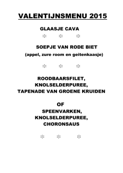 valentijn 2015 - eetkaffee in`t Hofke