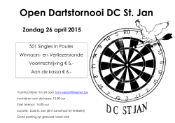 Open Dartstornooi DC St. Jan Zondag 26 april - DartsClub St-Jan
