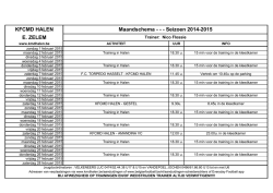 E. ZELEM KFCMD HALEN Maandschema - - - Seizoen 2014-2015