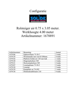 Configuratie Rolsteiger air 0.75 x 3.05 meter