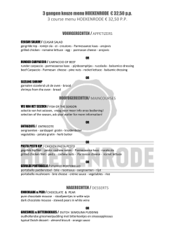3 gangen keuze menu`s