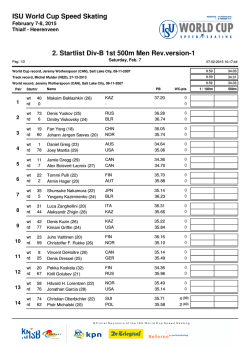 2. Startlist Div-B 1st 500m Men Rev.version-1 ISU