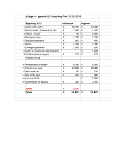 Jaarrekening 2014 en begroting 2015 d.d. 24 jan