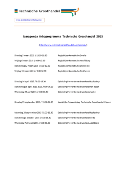 Jaaragenda Arboprogramma Technische Groothandel 2015