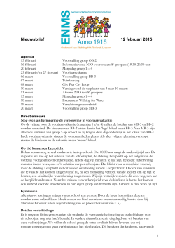 Nieuwsbrief 12 februari 2015 - Eerste Nederlandse Montessori School