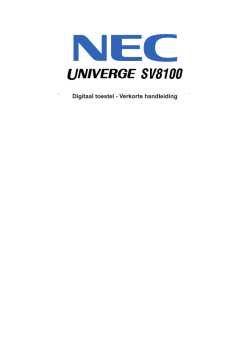Handleiding digitaal toestel NEC SV8100