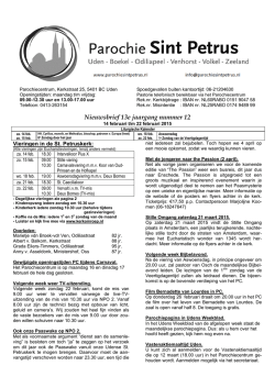 Nieuwsbrief Uden - Parochie Sint Petrus