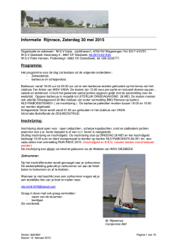 Informatie Rijnrace 30 mei 2015