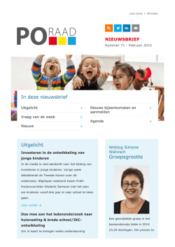 In deze nieuwsbrief Uitgelicht Groepsgrootte - PO-Raad