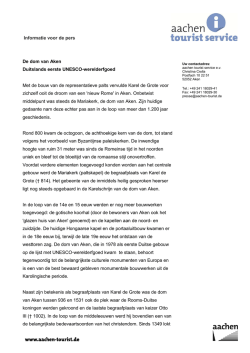 Informatie voor de pers De dom van Aken Duitslands eerste